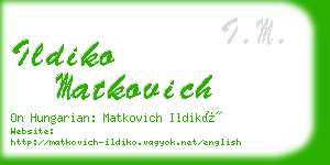 ildiko matkovich business card